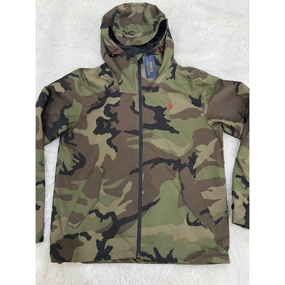 Polo Ralph Lauren Hooded Camo Camouflage Windbreaker Jacket Men Size XS NWT - Picture 2 of 12